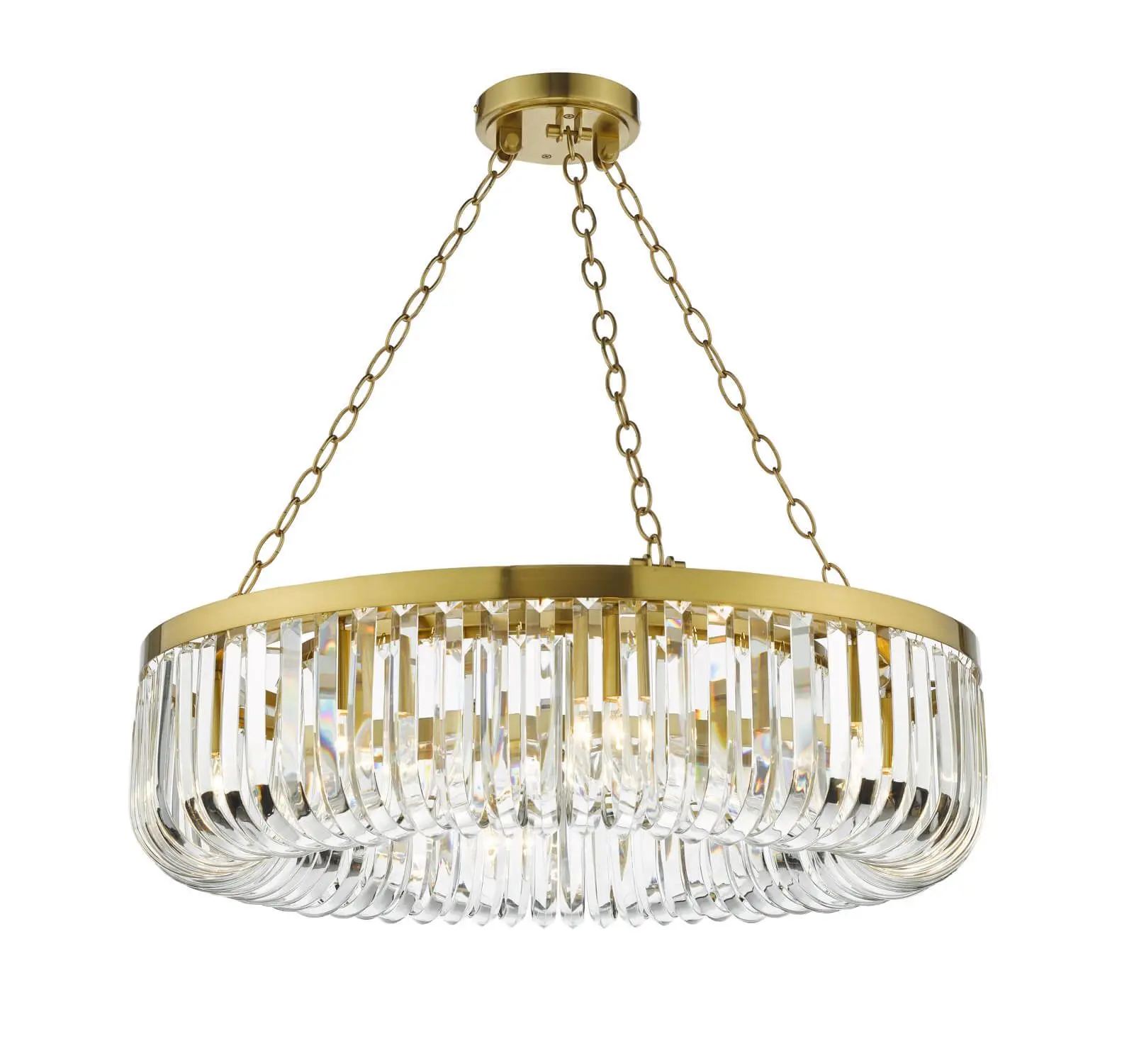 Sigourney 8 Light Satin & Gold Crystal Chandelier